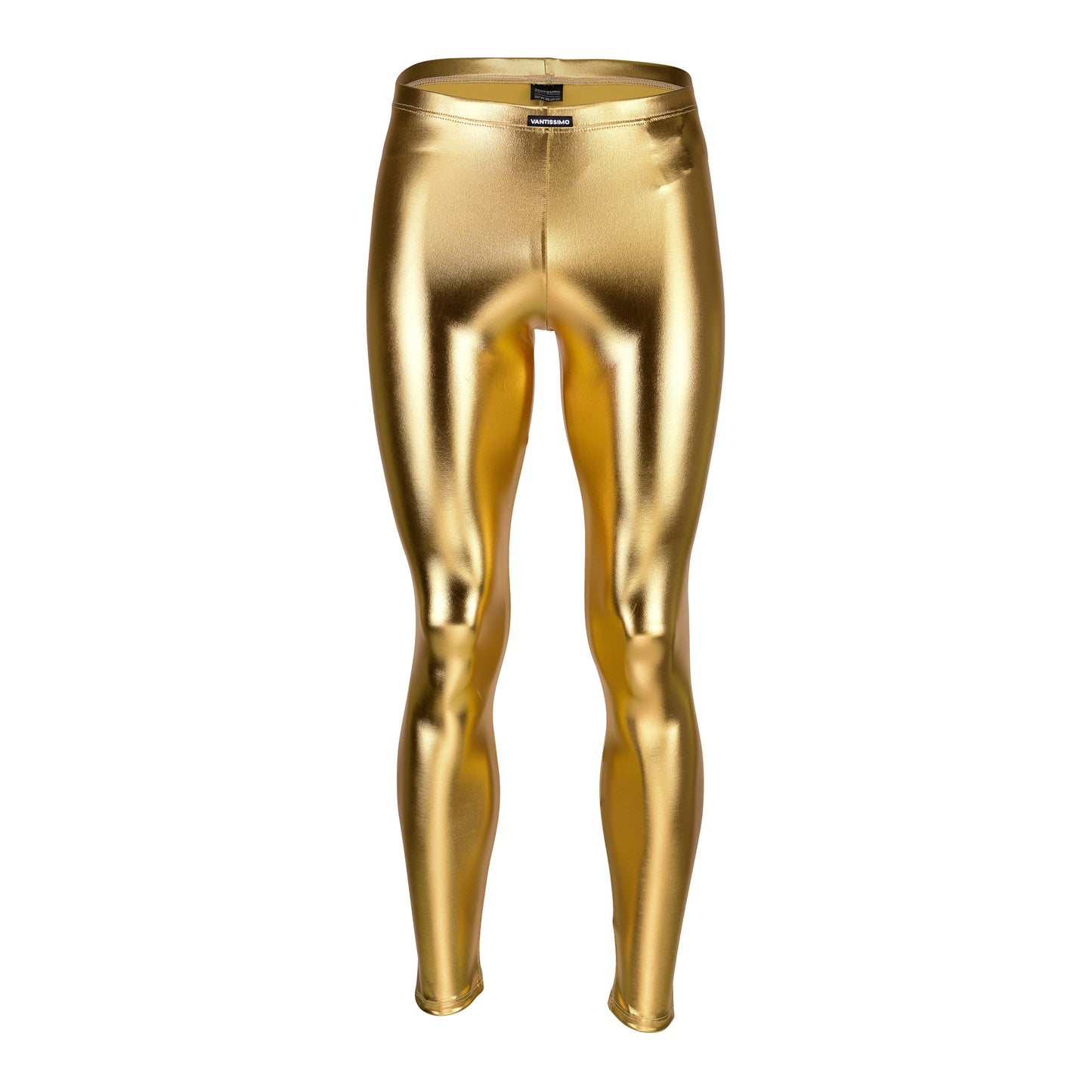 HERREN LEGGINGS GOLD METALLIC GLÄNZEND LEDER OPTIK MEGGINGS