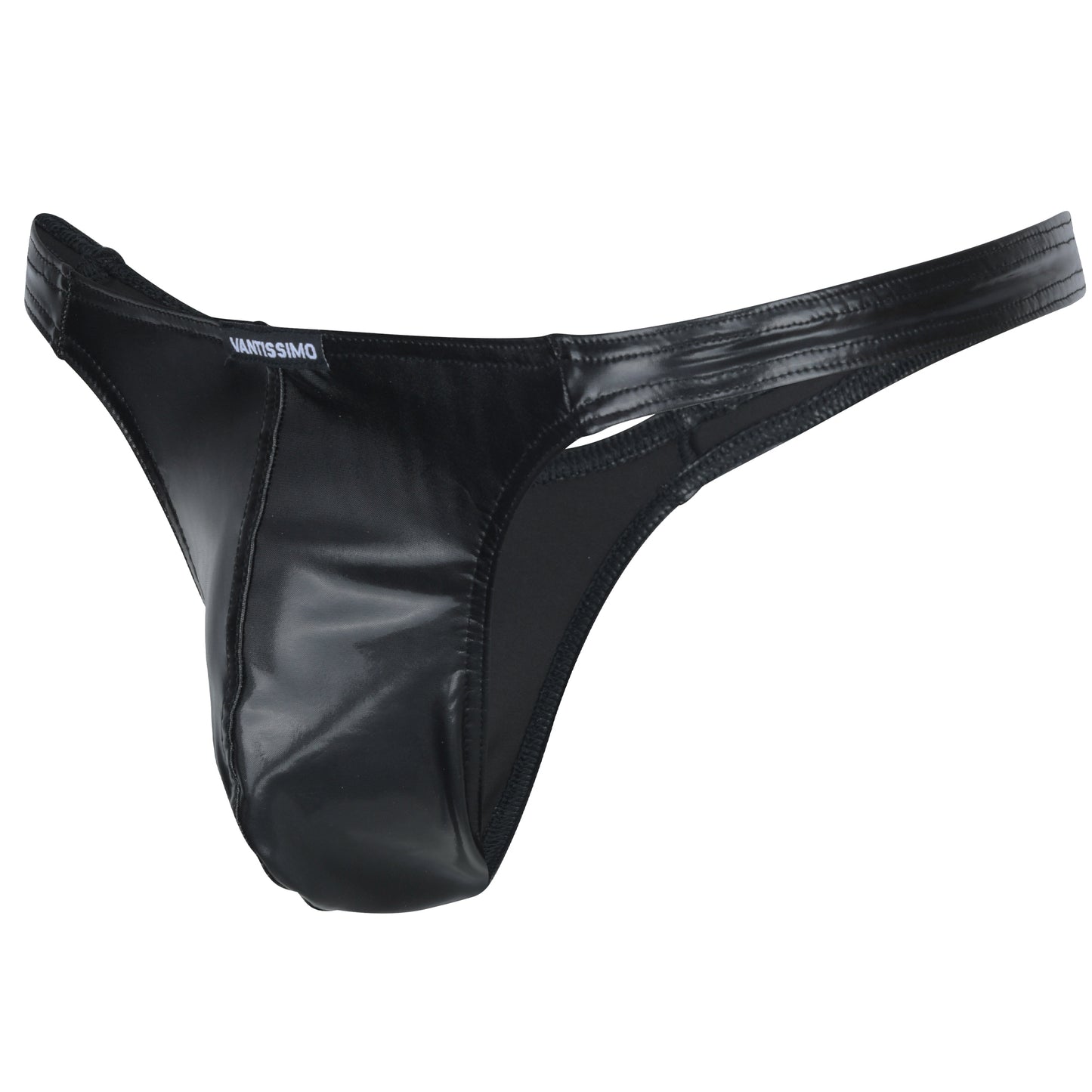 HERREN STRING TANGA SCHWARZ SATIN MATT GLANZ LATEX LEDER OPTIK