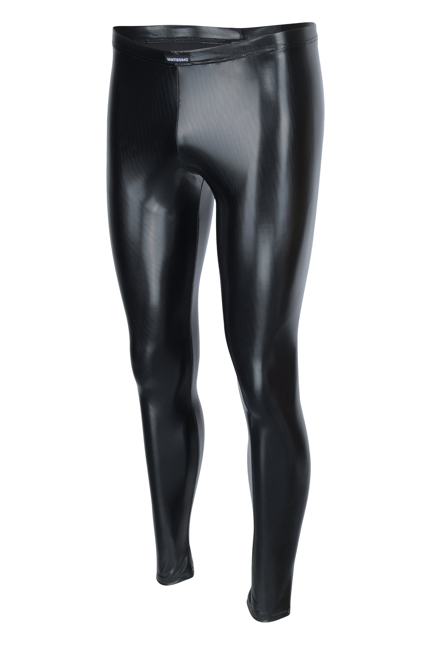 HERREN LEGGINGS SCHWARZ SATIN MATT GLANZ LATEX OPTIK MEGGINGS