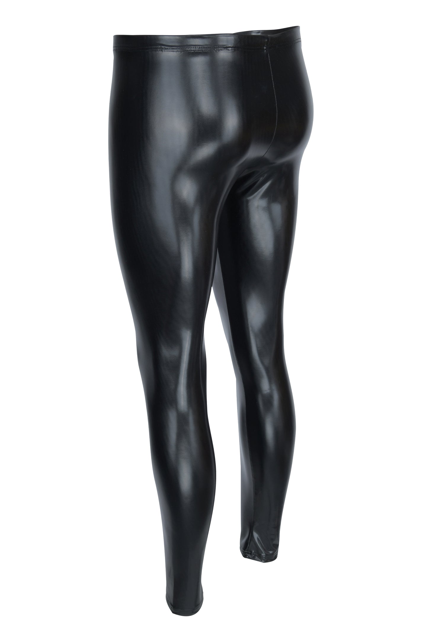 HERREN LEGGINGS SCHWARZ SATIN MATT GLANZ LATEX OPTIK MEGGINGS