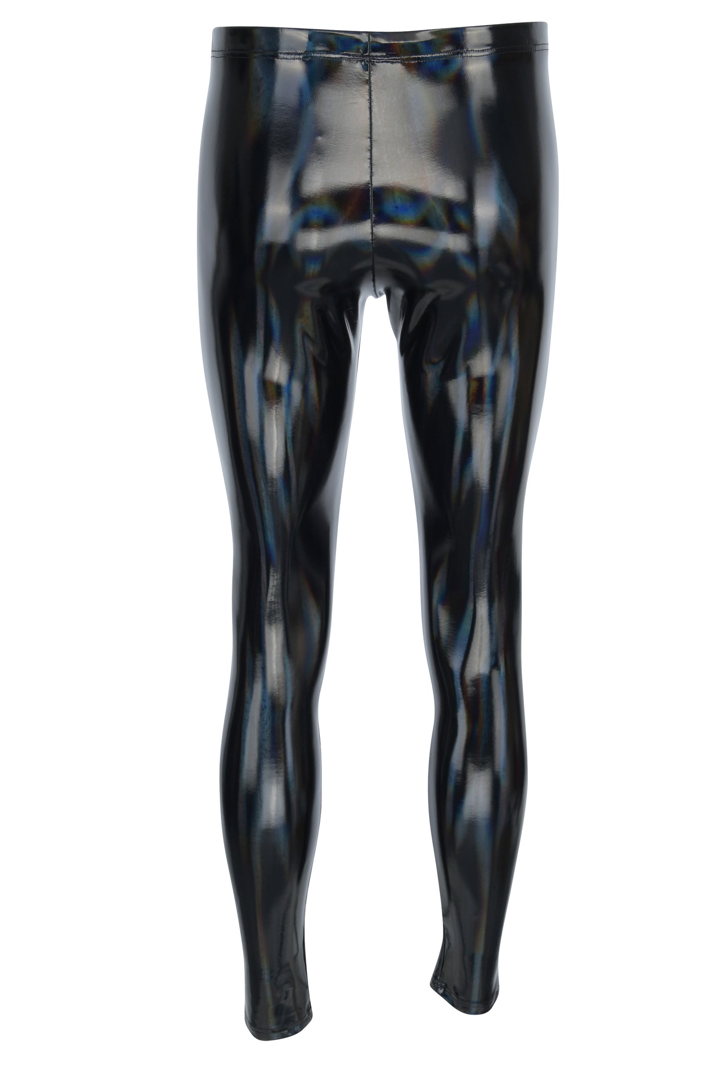 HERREN LEGGINGS SCHWARZ HOLO HOCHGLANZ LACK LATEX OPTIK MEGGINGS