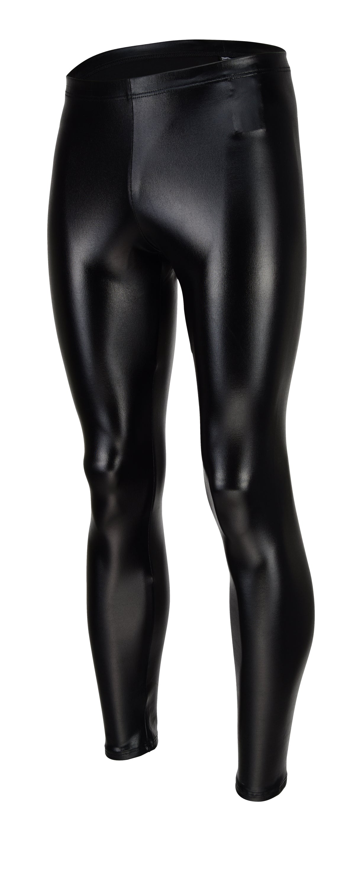 HERREN LEGGINGS SCHWARZ WETLOOK GLÄNZEND LEDER OPTIK MEGGINGS