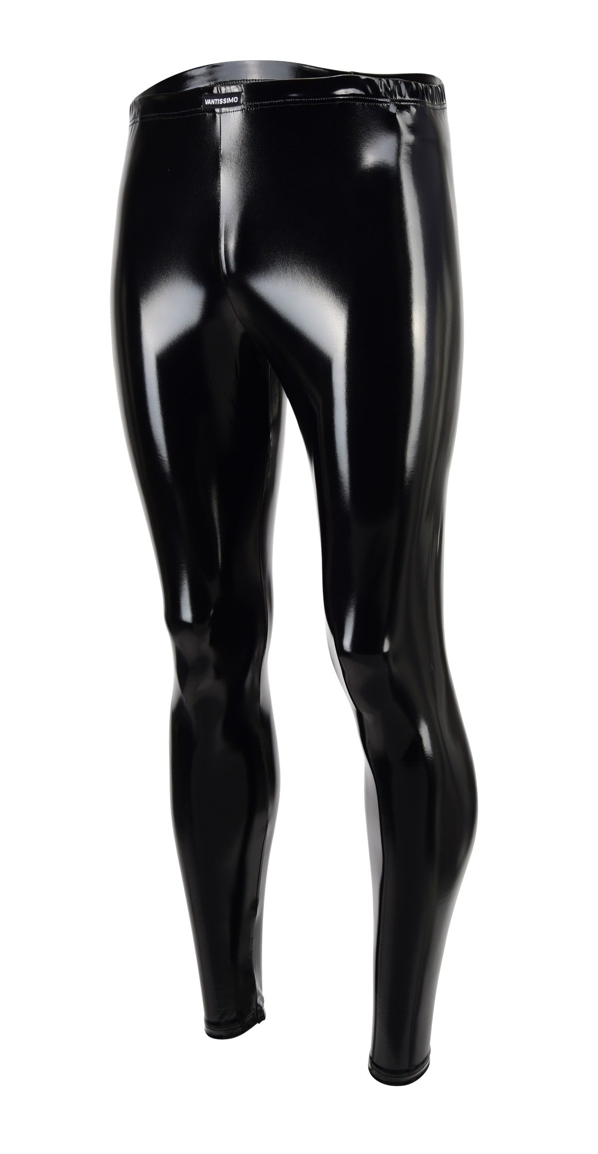 HERREN LEGGINGS SCHWARZ HOCHGLANZ LACK LATEX OPTIK MEGGINGS