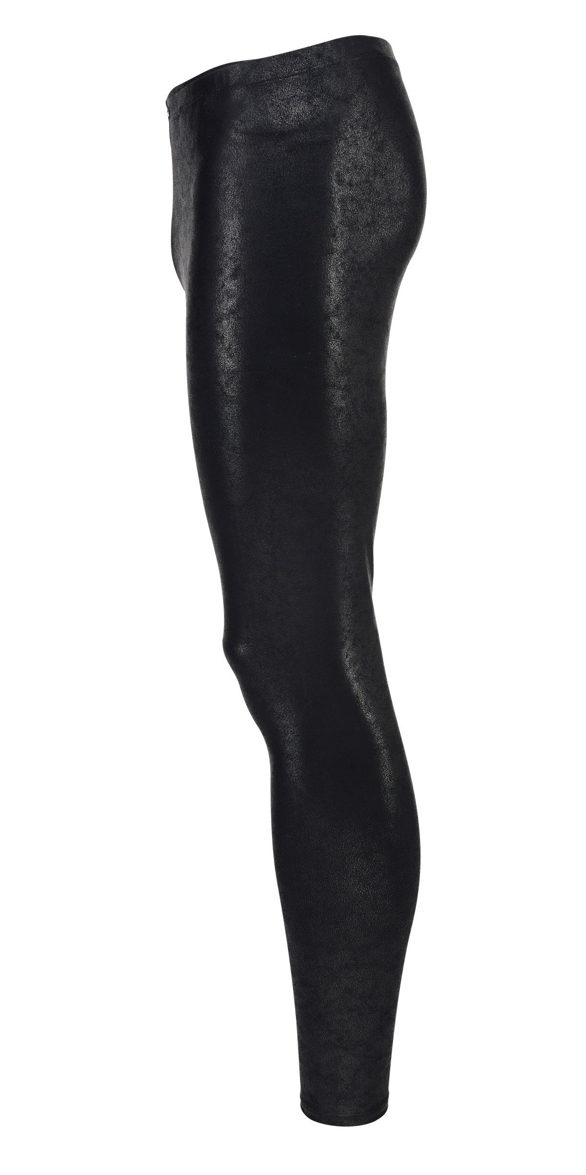 HERREN LEGGINGS SCHWARZ VINTAGE LEDER OPTIK BADELEGGINGS MEGGINGS