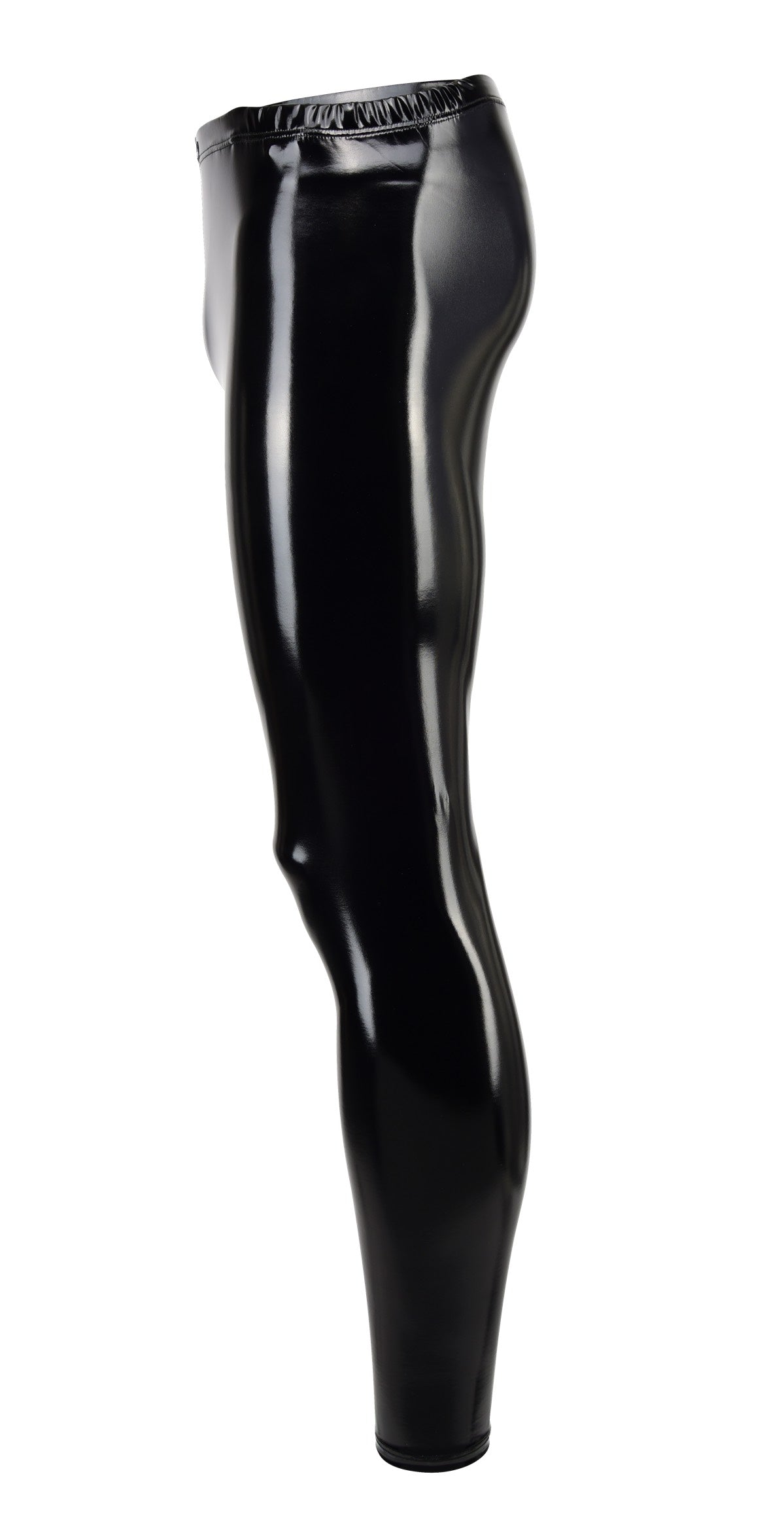 HERREN LEGGINGS SCHWARZ HOCHGLANZ LACK LATEX OPTIK MEGGINGS