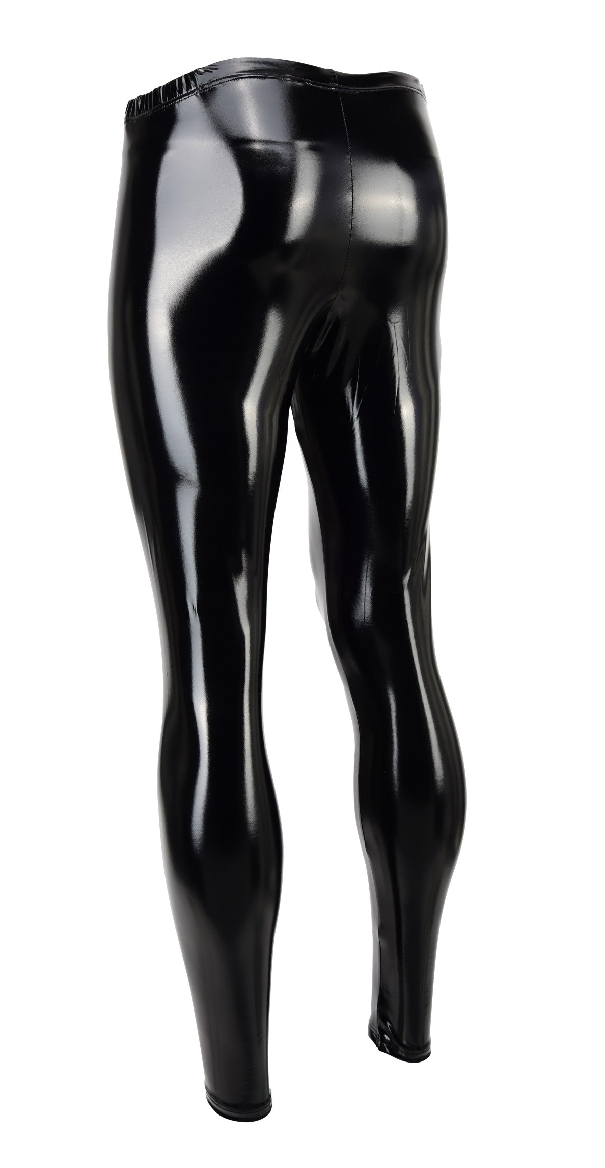 HERREN LEGGINGS SCHWARZ HOCHGLANZ LACK LATEX OPTIK MEGGINGS