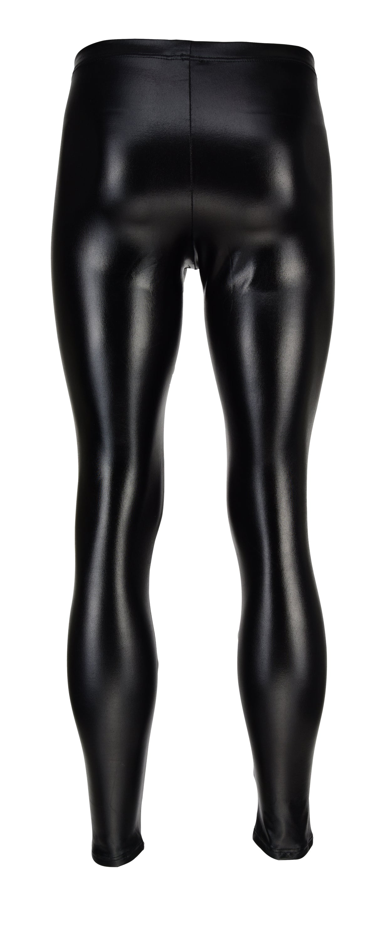 HERREN LEGGINGS SCHWARZ WETLOOK GLÄNZEND LEDER OPTIK MEGGINGS