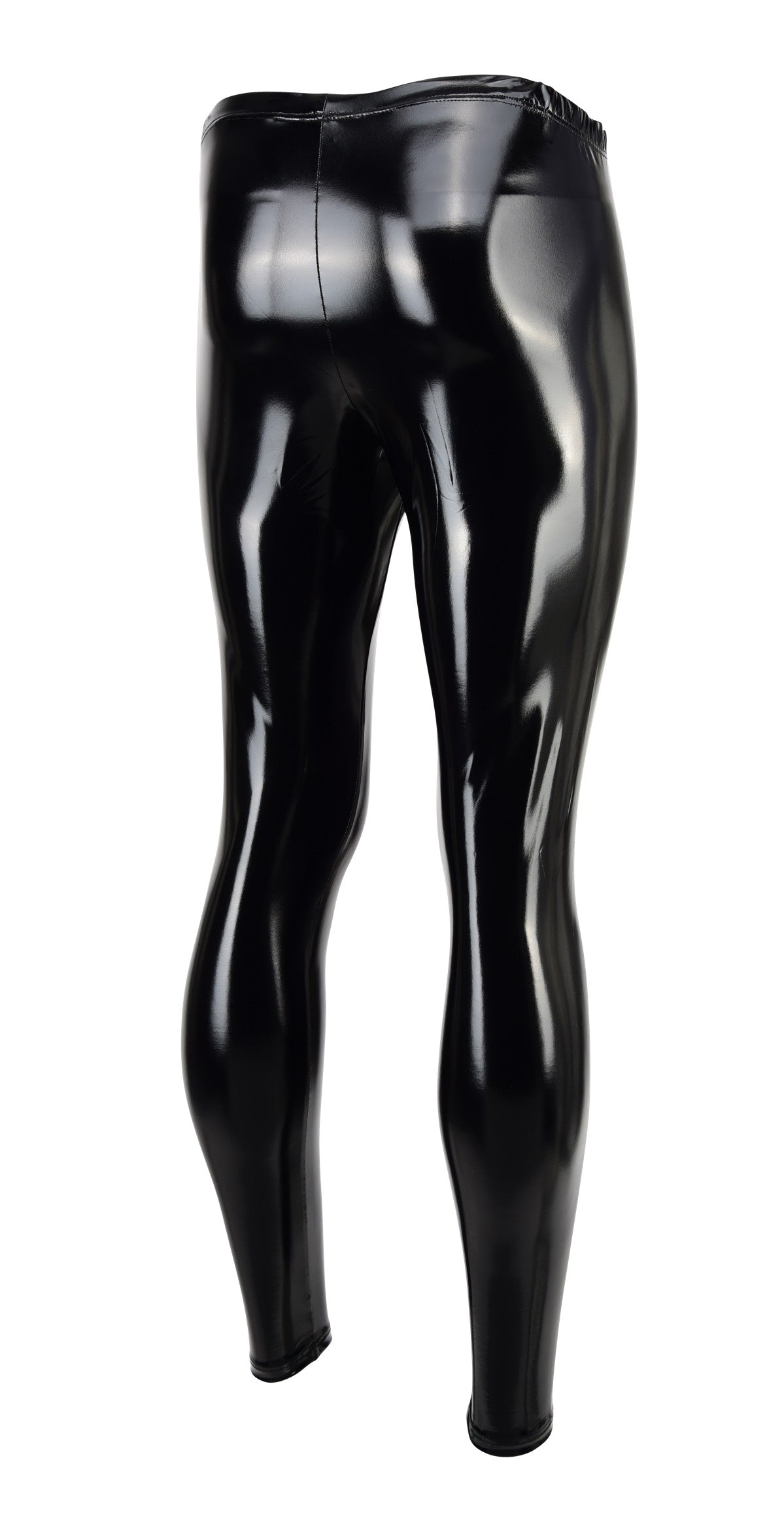 HERREN LEGGINGS SCHWARZ HOCHGLANZ LACK LATEX OPTIK MEGGINGS