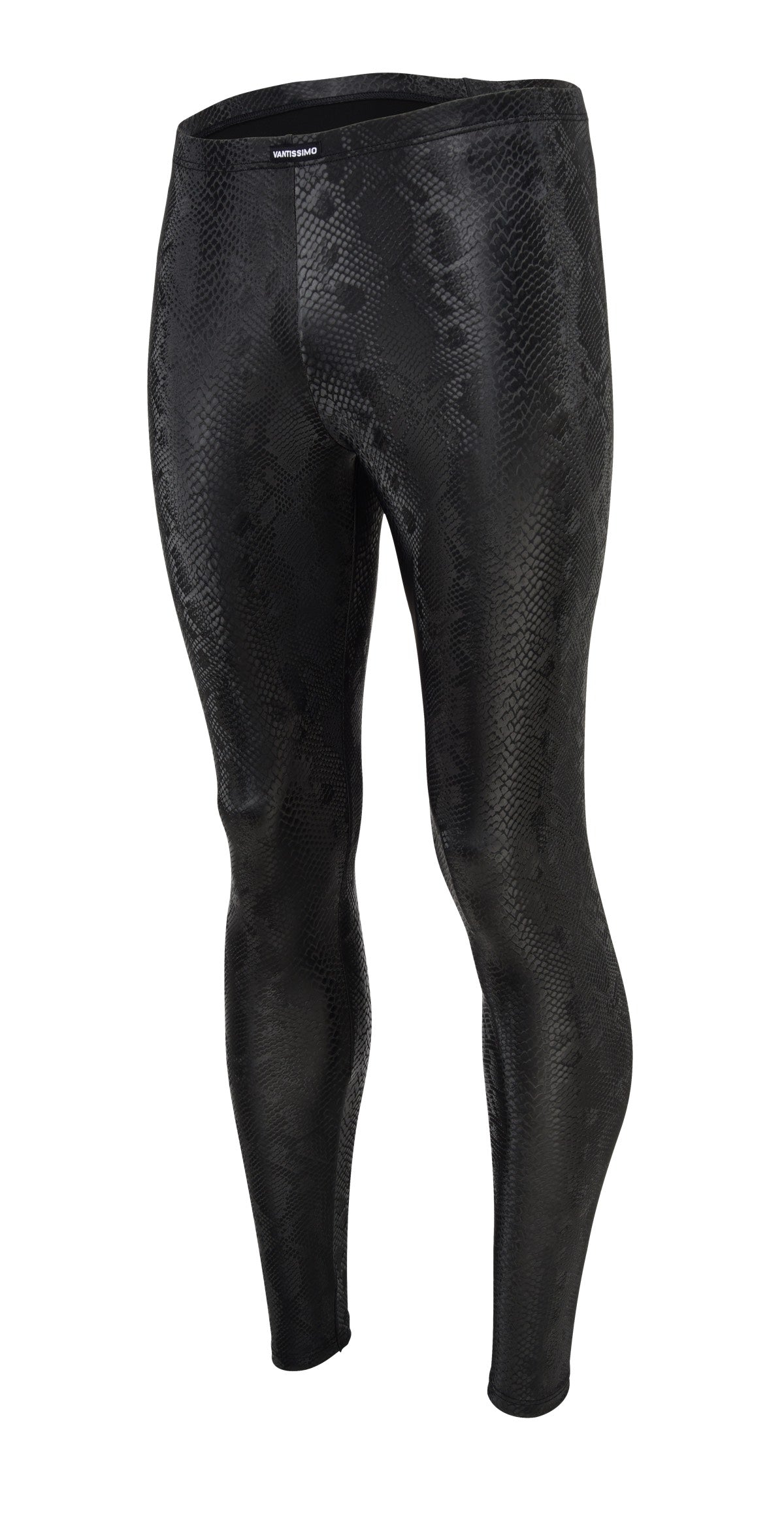 HERREN LEGGINGS SCHWARZ BLACK MAMBA SCHLANGEN LEDER OPTIK MEGGINGS
