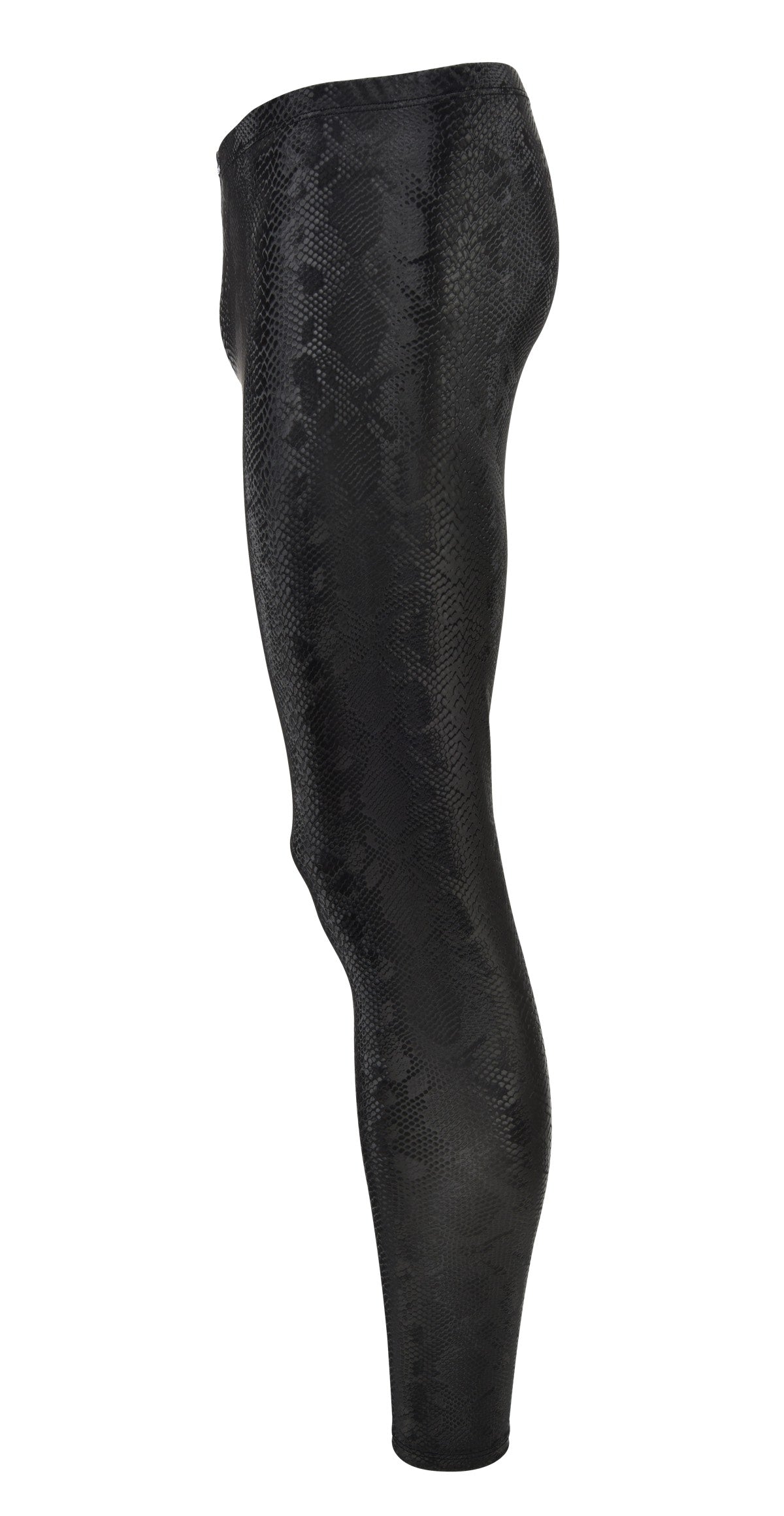 HERREN LEGGINGS SCHWARZ BLACK MAMBA SCHLANGEN LEDER OPTIK MEGGINGS