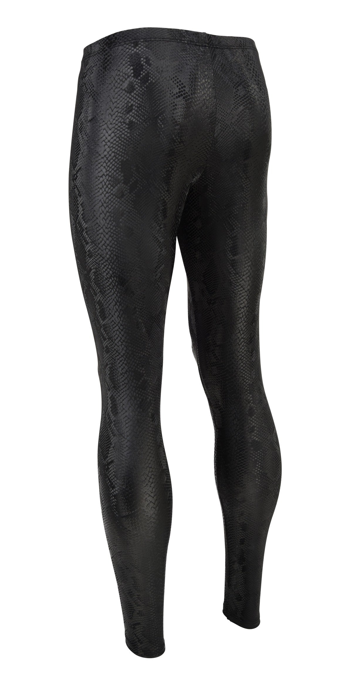 HERREN LEGGINGS SCHWARZ BLACK MAMBA SCHLANGEN LEDER OPTIK MEGGINGS