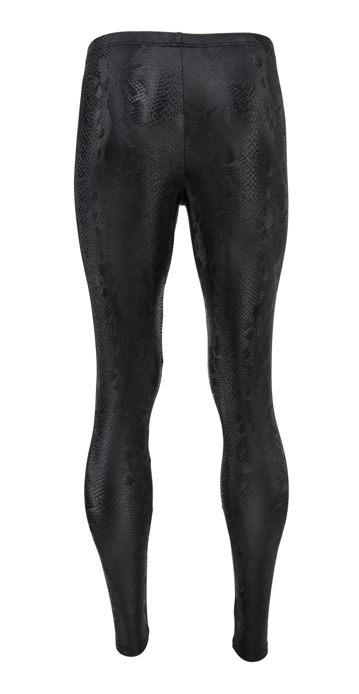 HERREN LEGGINGS SCHWARZ BLACK MAMBA SCHLANGEN LEDER OPTIK MEGGINGS