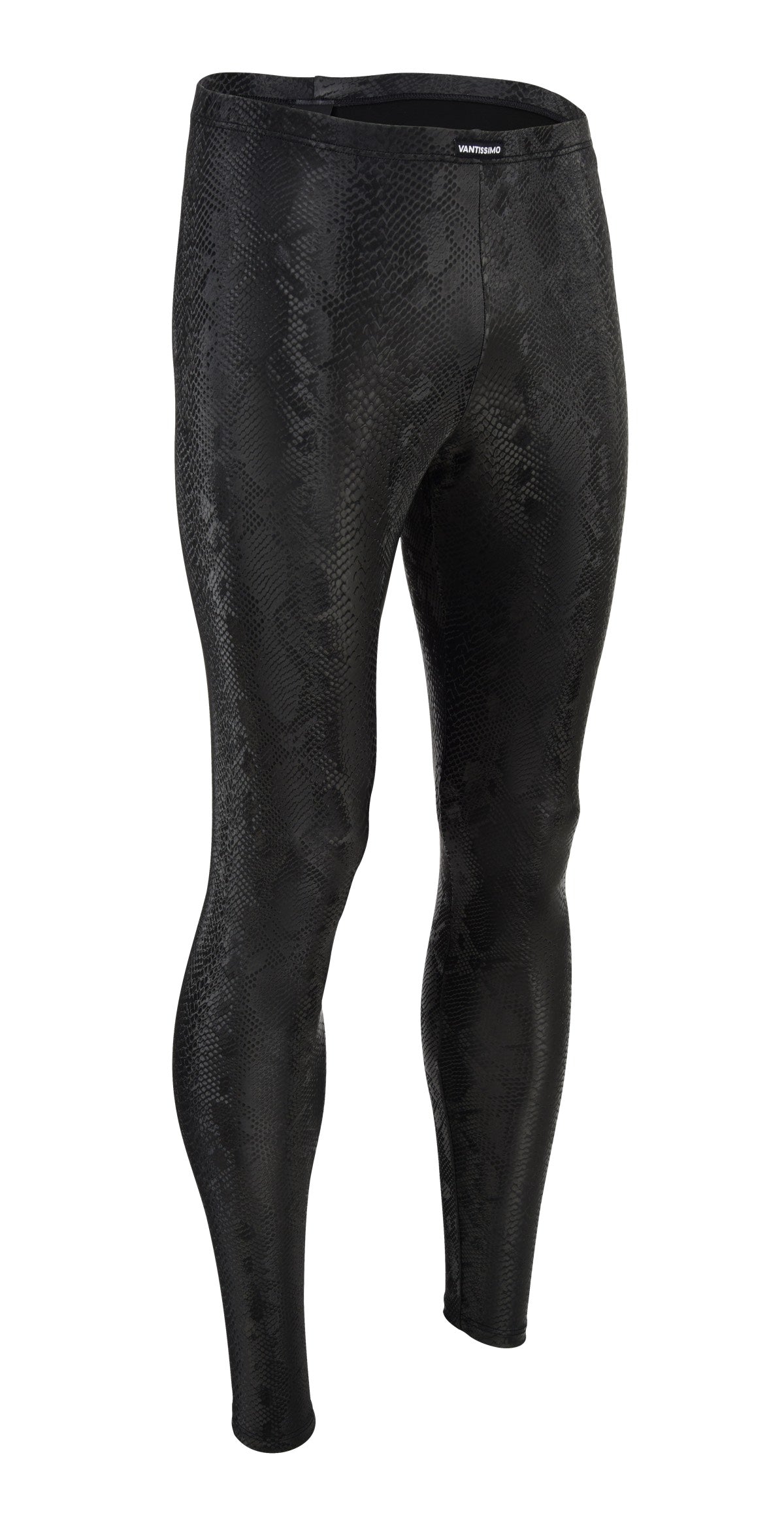 HERREN LEGGINGS SCHWARZ BLACK MAMBA SCHLANGEN LEDER OPTIK MEGGINGS