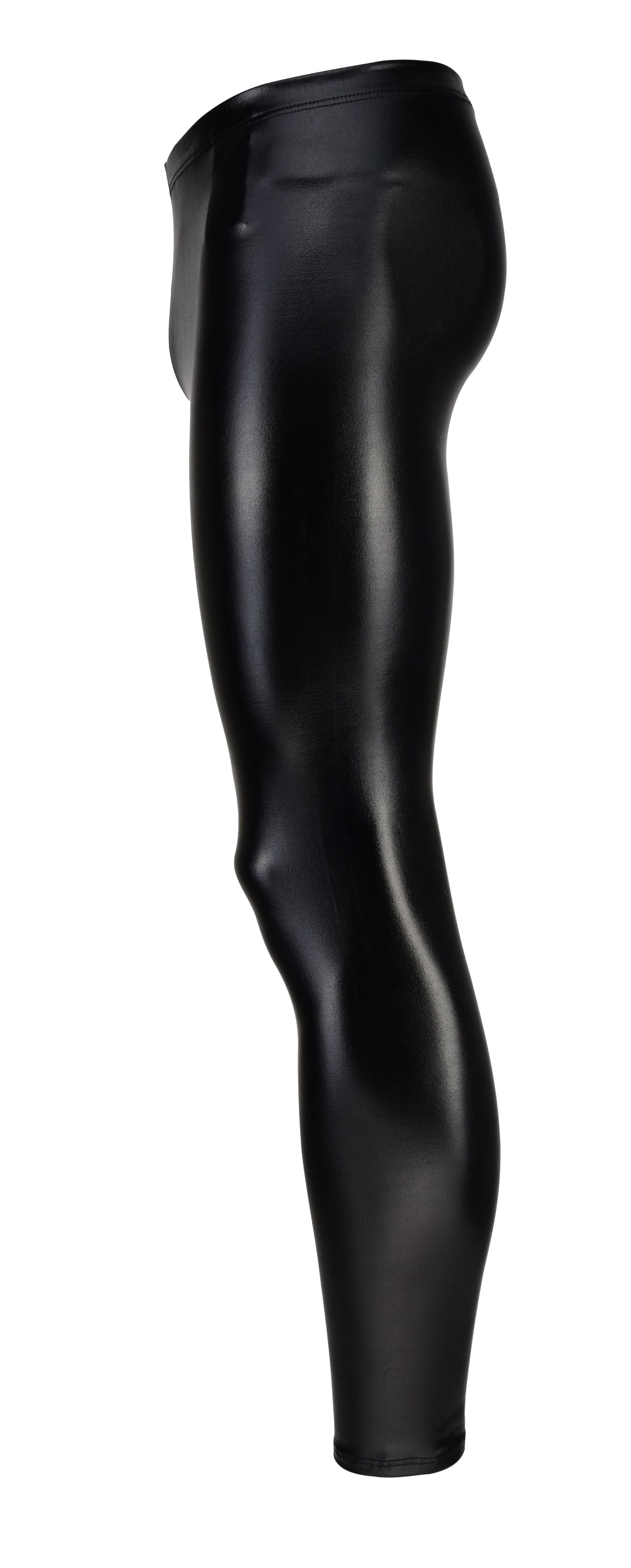 Latex Hose für Männer High Waist Sport Leggings mit Taschen, Wetlook Lederhose, Sauna